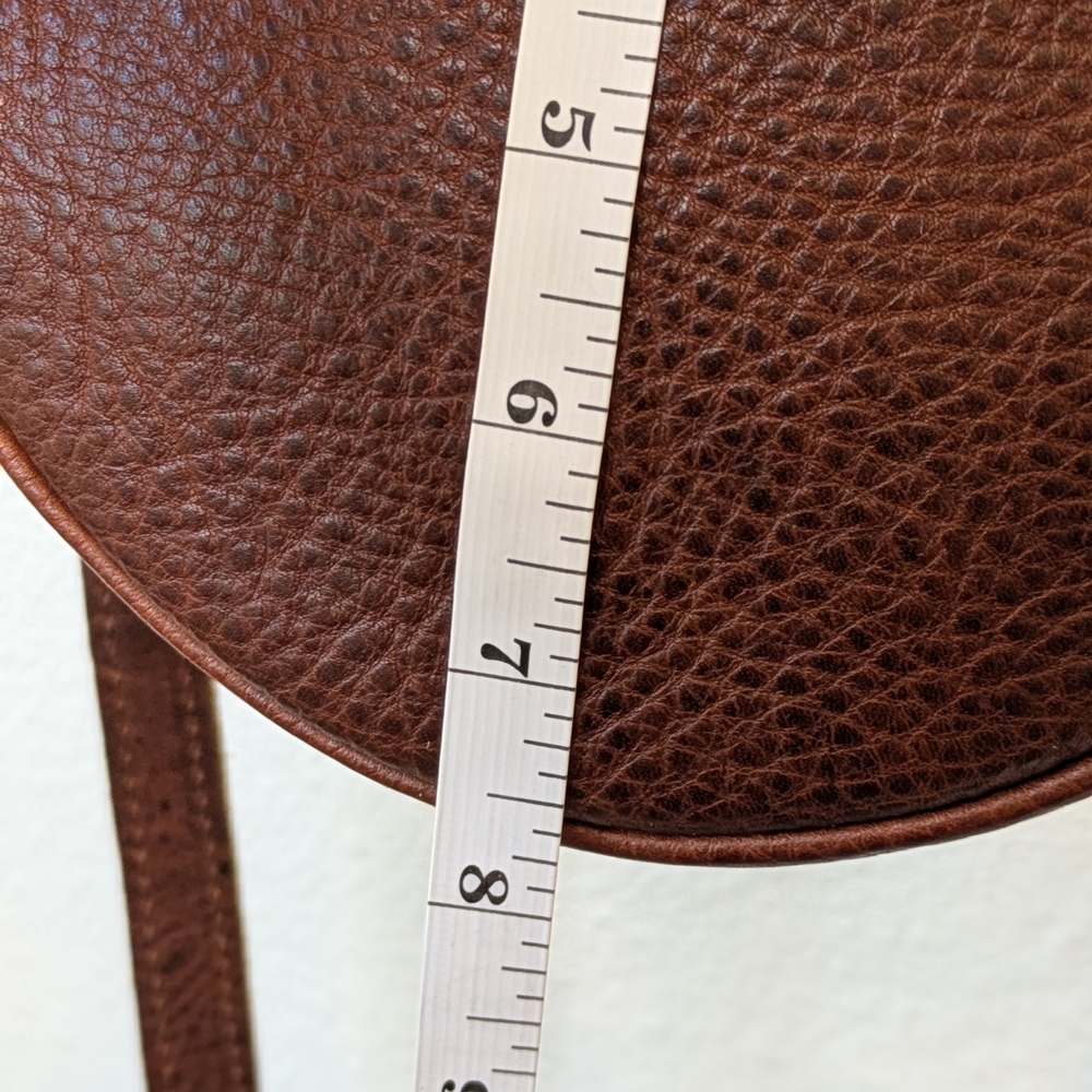 Portland Leather Round Crossbody Bag In Nutmeg - Picture 6 of 9